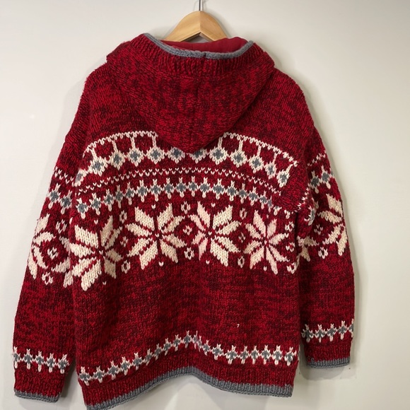 Chunky Handmade Wool Hooded Jacket - Picture 2 of 8